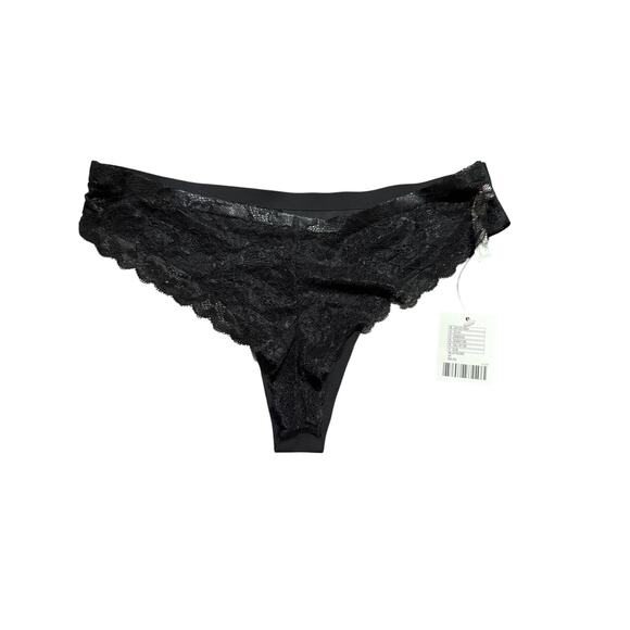 NWT Urban Outfitters Black Back Lace Thong Cheeky‎ Panty SZ Medium Sexy Romantic - Picture 2 of 4